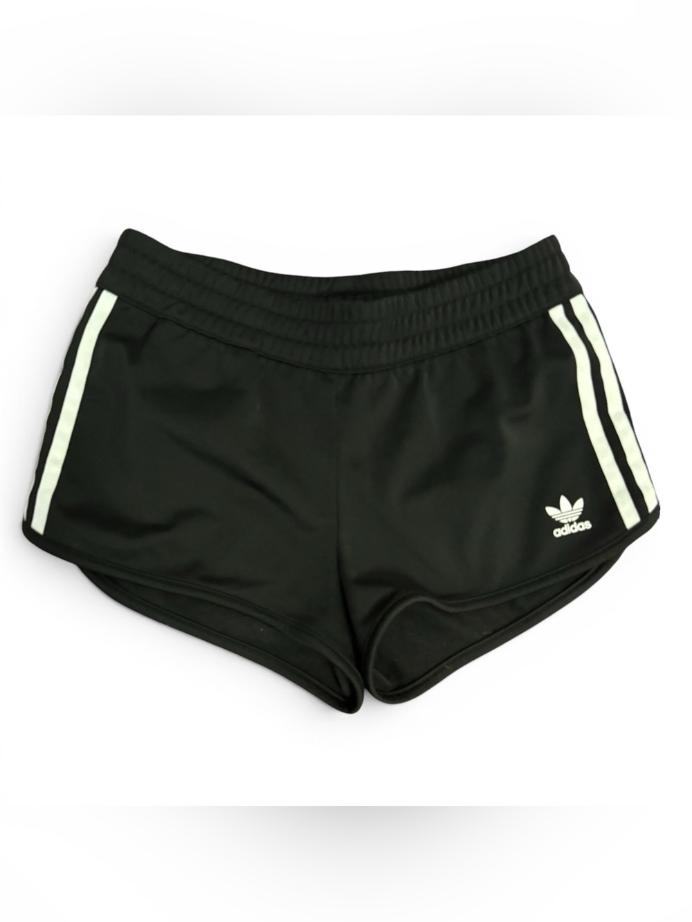 Adidas Originals 3 Stripe Shorts Black White Trefoil Logo Womens Size M